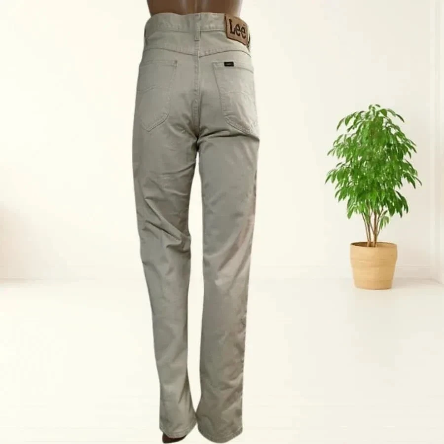Jeans vintage y2k LEE - corte reto - cintura alta - 100% algodão - creme - novo T36 – photo 2